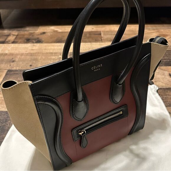 Celine Tricolor Leather Mini Luggage Tote - Picture 4 of 16